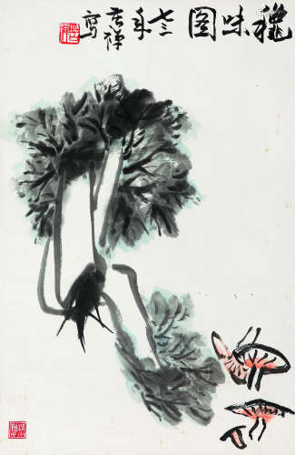 李苦禅（1899～1983） 秋味图 立轴 设色纸本