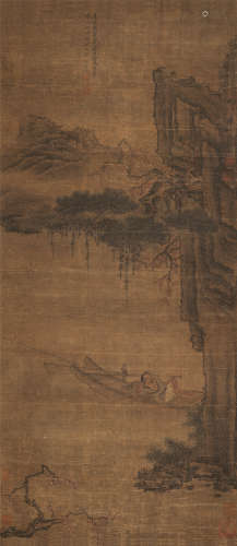 谢时臣（1487～1567） 春江独钓 立轴 设色绢本