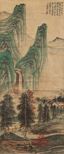张大千（1899～1983） 秋山图 立轴 设色金笺