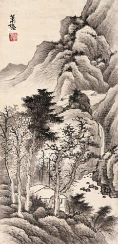 萧谦中（1883～1944） 隐居图 镜片 水墨纸本