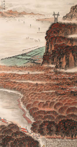 张晋（1907～1988） 洞庭丰收 立轴 设色纸本