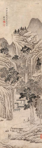 钱毂（1508～1572） 秋山论道 立轴 水墨纸本