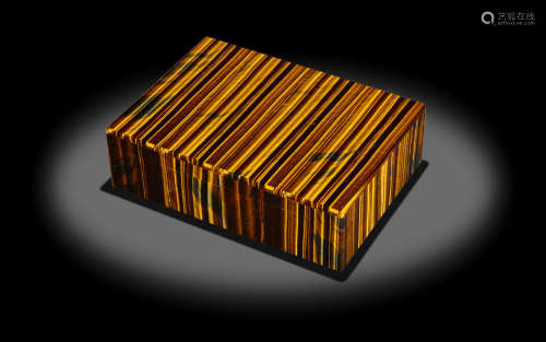 Tiger's Eye Quartz Intarsia Box