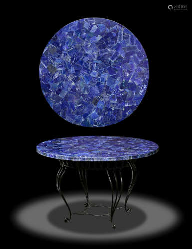 Lapis Lazuli Mosaic Tabletop on Base