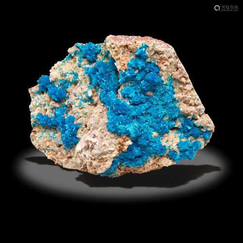 Cavansite on Heulandite