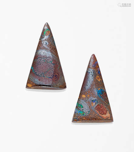 Pair of Boulder Opal Cabochons