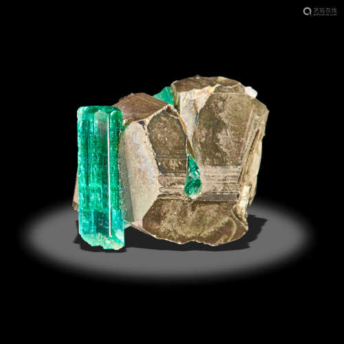 Unique Emerald and Pyrite Specimen
