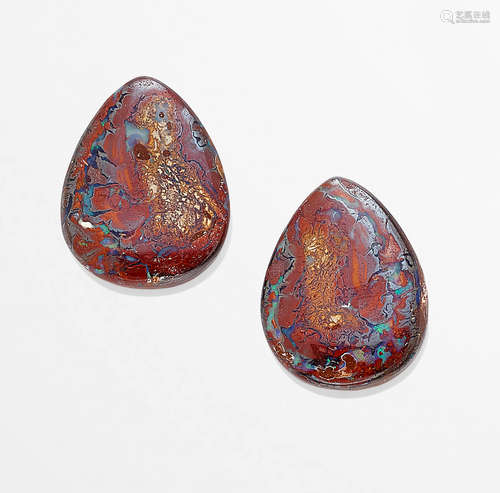 Pair of Boulder Opal Cabochons