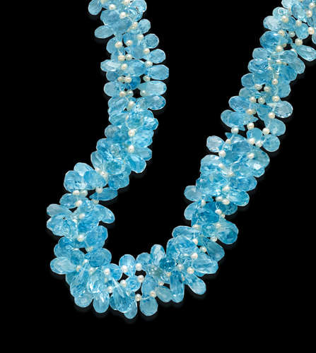 Blue Topaz Bead Necklace