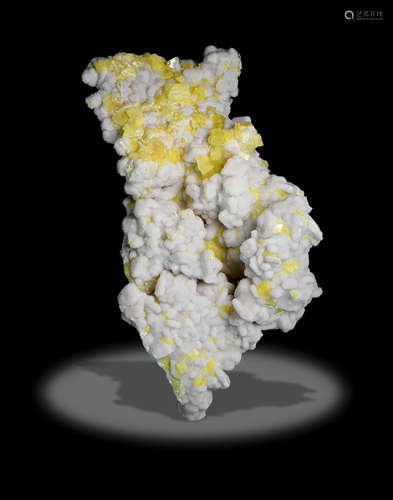 Sulphur on Aragonite