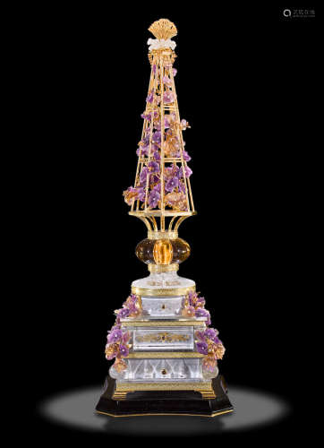 Magnificent Gem-Set Obelisk Jewelry Box by Manfred Wild