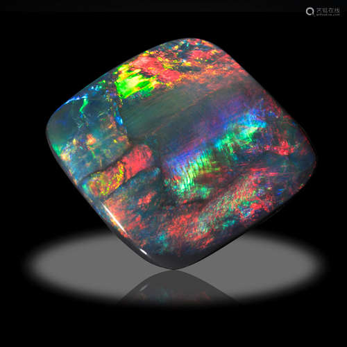 Unusual Lozenge-shaped Black Opal