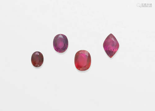 Group of Four Rubies