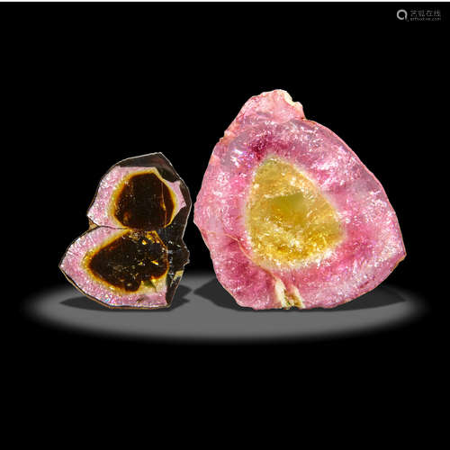 Two Watermelon Tourmaline Slices