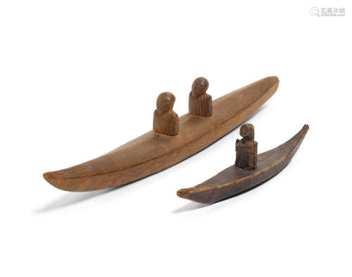 Two Eskimo model kayaks