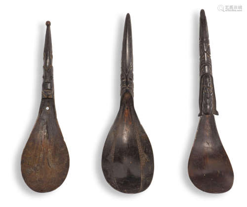 Three Northwest Coast horn ladles