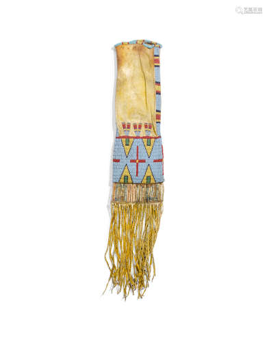 A Cheyenne or Lakota beaded tobacco bag