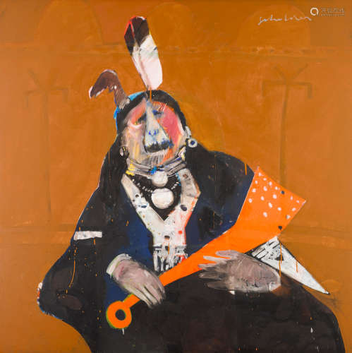 A Fritz Scholder painting, 