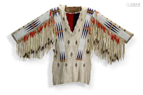 A Blackfoot beaded war shirt