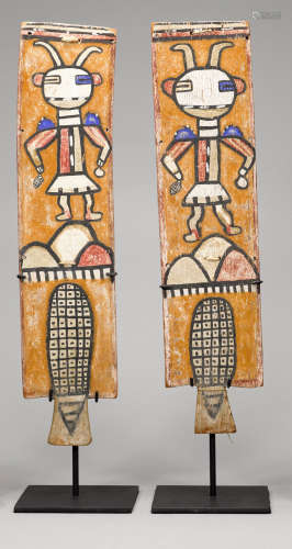 A pair of Hopi dance paddles