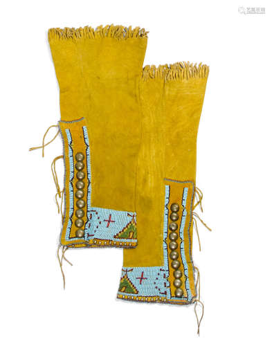 A pair of Southern Cheyenne beaded hightop leggings