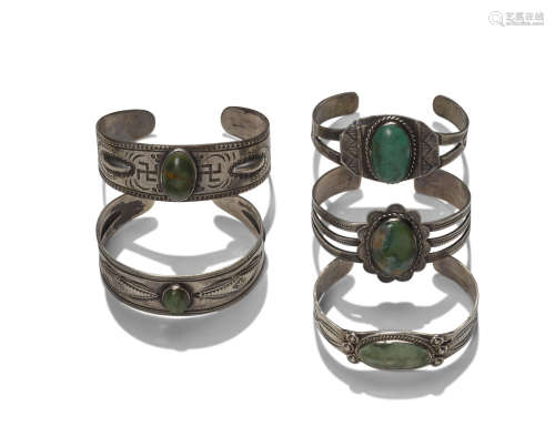 Five Navajo bracelets