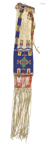 A Central Plains beaded tobacco bag