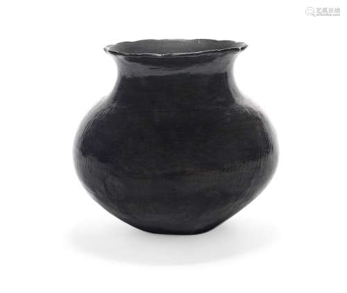 A Santa Clara blackware jar