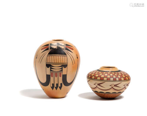 Two Dianna Tahbo polychrome vessels