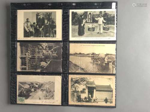 Réunion de 6 cartes postales anciennes dont Chine....