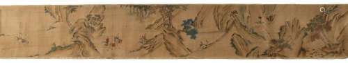 CHINE, XVIIIe siècleLongue peinture sur soie mo...