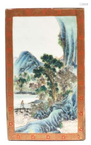 CHINE, XVIII XIXe siècleBelle plaque en porcela...