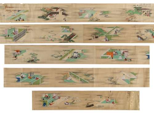 JAPON, XVIII XIXe siècleGrand rouleau de peintu...