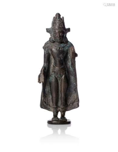INDE, X XIe siècleBouddha en bronze représenté ...