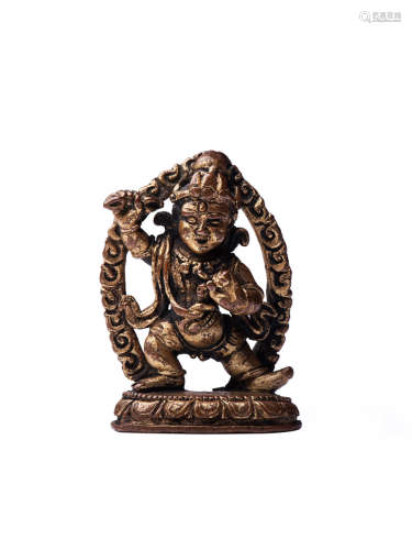 尼泊爾 15世紀 銅鎏金金剛手菩薩像