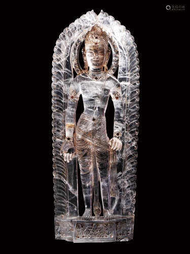 尼泊爾 16世紀 水晶蓮花手菩薩像