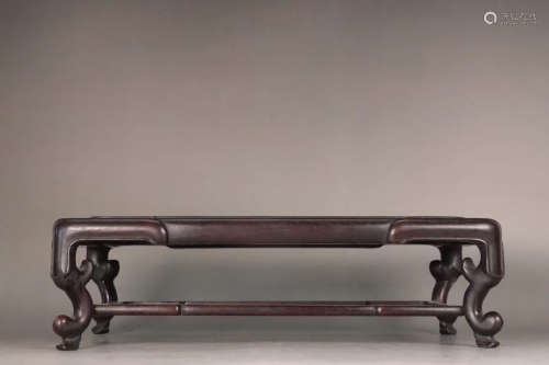 19TH CENTURY, A RED SANDALWOOD STUDY TABLE, LATE QING DYNASTY