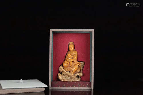 19TH CENTURY,A STORY-DESIGN SHOUSHAN TIANHUANG STONE STATUE, LATE QING DYNASTY