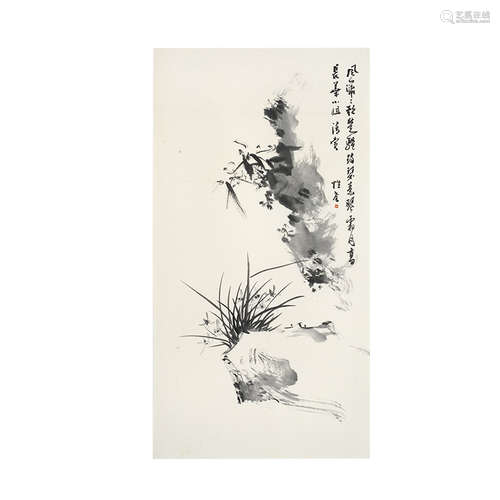 張性荃(b.1928) / 吳文彬(1924-不詳) 蘭花 / 仕女（二件一組） 水墨紙本