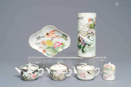 A varied collection of Chinese qianjiang cai wares, 19/20th C.