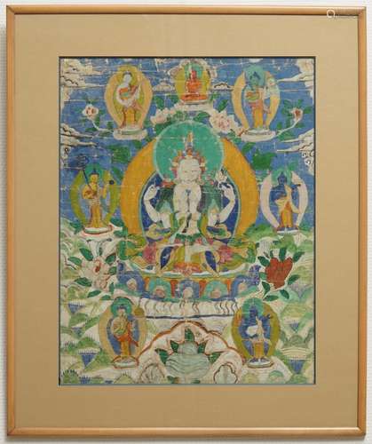 A 'Guanyin' thangka, Sino-Tibet, 19th C.