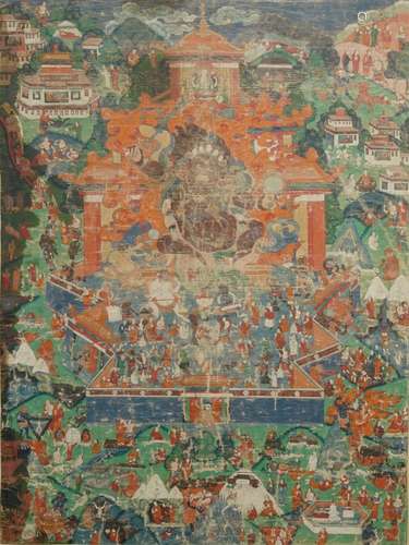 A 'Mahakala' thangka, Sino-Tibet, 18/19th C.