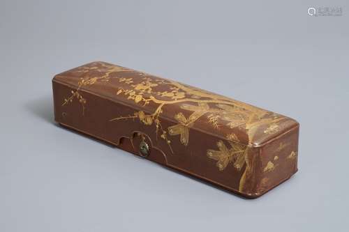 A rectangular Japanese lacquer suzuribako, Meiji, 19th C.