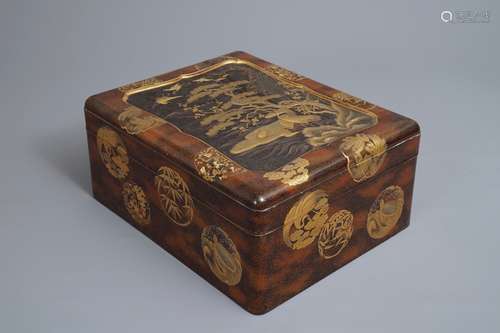 A Japanese lacquer 'suzuribako' with inner compartment, Edo or Meiji, 19th C.