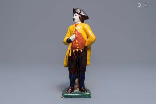 A polychrome Dutch Delft figure of a nobleman, ca. 1800