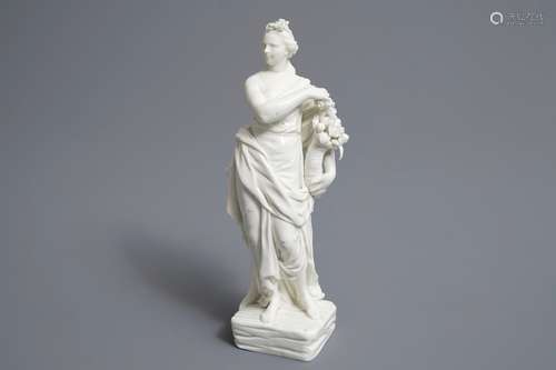 A Meissen-style blanc de Chine allegorical 'harvest' figure, 18/19th C.