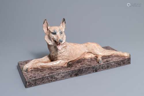 Maurice Guiraud Rivière (1881-1947): An Art Deco ceramic model of a dog