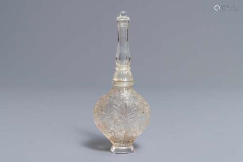 A Mughal-style rock crystal water sprinkler or scent bottle, India, 19/20ème