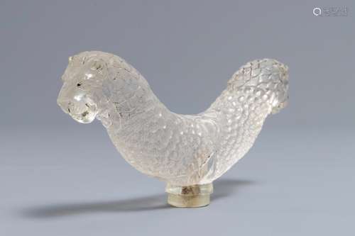 A Mughal-style carved rock crystal double lion head hilt, India, 19/20th C.