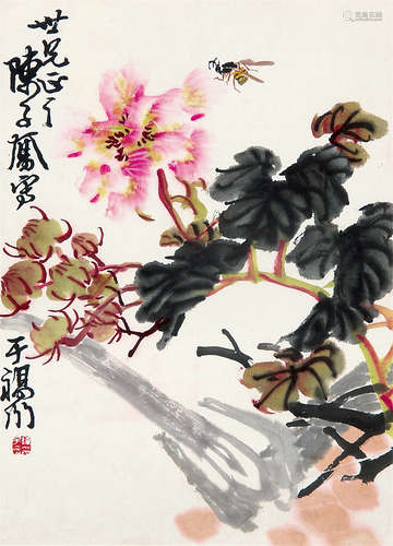 陈子奋 （1898-1976） 富贵吉祥 设色纸本立轴